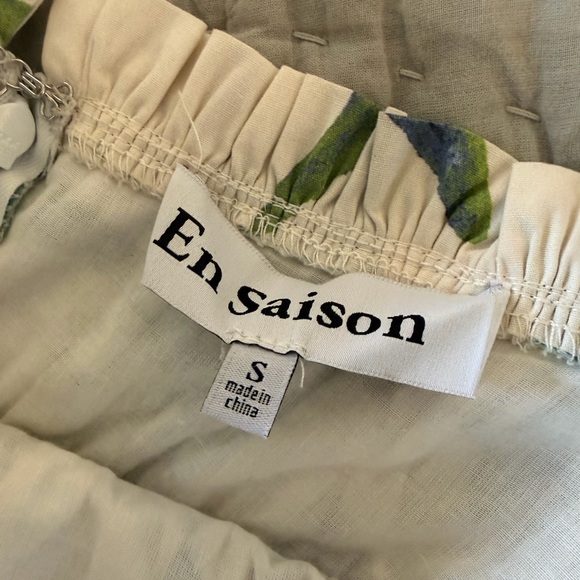 En Saison Midi Skirt & Top Ivory Blue Green (sold as set) - Picture 6 of 11